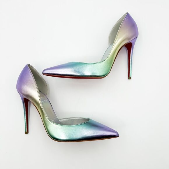 Christian Louboutin Iriza Pumps 100 Ombré Iridescent Heels EU 37.5 US 7.5 - Picture 10 of 14